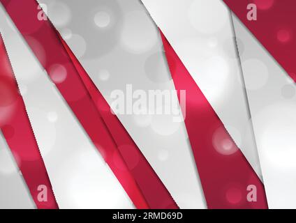 Red and grey corporate abstract tech bokeh background. Vector design Stock Vector