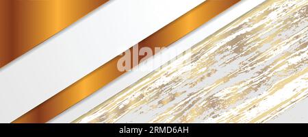 Abstract tech corporate banner with golden marble texture. Vector design Stock Vector