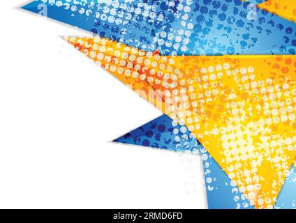 Grunge texture background with vibrant halftone dots and retro comic ...