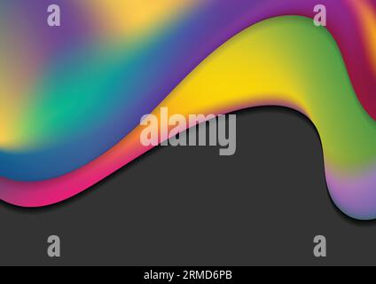 Colorful holographic liquid waves abstract background. Vector design Stock Vector