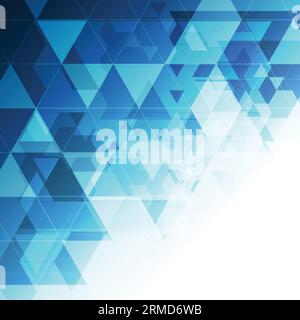 Blue triangles abstract technology low poly background. Vector design Stock Vector