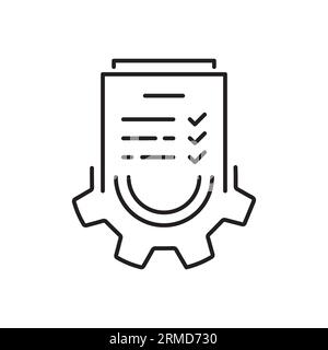 Linear icon of checklist as a service document, worksheet ...