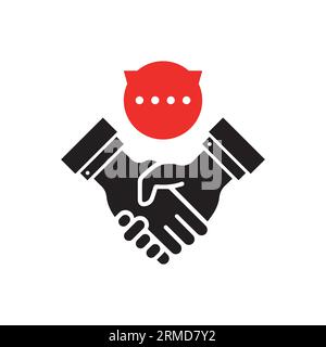 easy communication between partners. simple flat trend modern shakehand logotype graphic design isolated on white background. concept of done transact Stock Vector