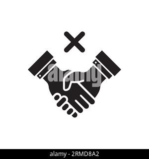 No Shake Hands vector icon illustration.Don't shake hands for virus prevention, avoiding handshake vector illustration. Stock Vector