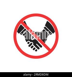 simple red handshake ban with black hand. flat minimal style trend modern logotype graphic design element isolated on white background. concept of hea Stock Vector