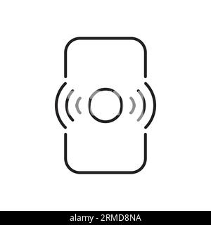 black thin line phone with wifi hotspot. concept of free wi fi public zone for people or customer. linear simple style trend modern logotype graphic s Stock Vector