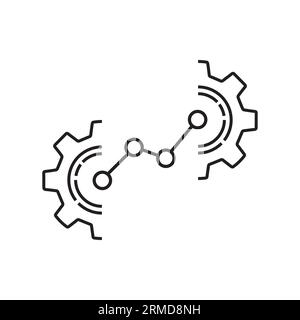 gear like insight for success black thin line icon. flat linear trend modern stroke fin tech logotype graphic web design element isolated on white bac Stock Vector
