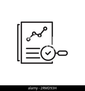 black thin line assessment result. concept of bill, invoice or description research and internal feedback. flat linear regulatory policy logotype grap Stock Vector