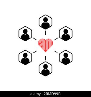 social influence marketing like followers icon. flat outline trend modern simple logo graphic design element isolated on white background. concept of Stock Vector