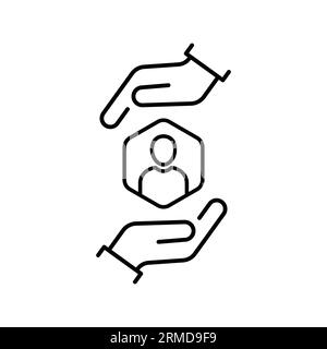 thin line implement or operation process icon. concept of project finish badge and simple strategy symbol. lineart trend linear fix or plan logotype g Stock Vector