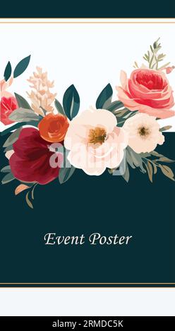 floral frame invitation card Stock Vector