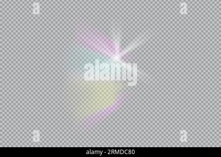 prism rainbow light. Overlay light effect.Stock vector illustration in realistic style. Stock Vector