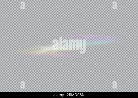 prism rainbow light. Overlay light effect.Stock vector illustration in realistic style. Stock Vector