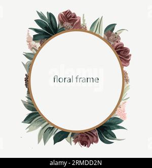 floral frame round Stock Vector