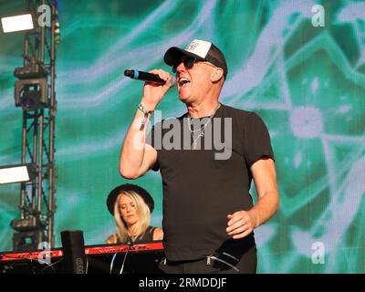 Henley-on-Thames, United Kingdom. 20th Aug, 2023. Glenn Gregory of Heaven 17 at the Second day of Rewind South 80s Music Festival 2023. Stock Photo