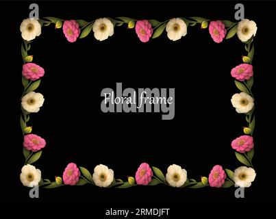 floral frame border vector Stock Vector