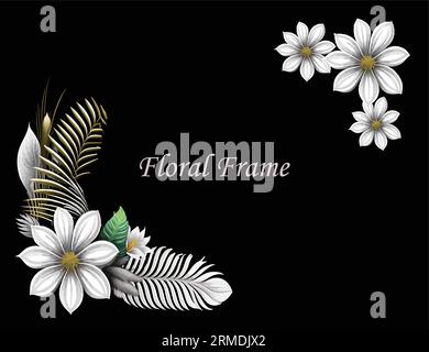 floral frame border vector Stock Vector