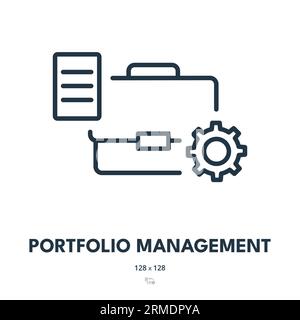 Portfolio Management Icon. Investment, Asset, Stock. Editable Stroke. Simple Vector Icon Stock Vector