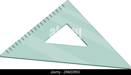 Plastic transparent set square isolated icons, learning and school concept Stock Vector