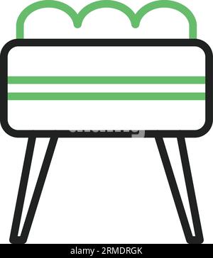 Ottoman Stool Icon Image. Stock Vector