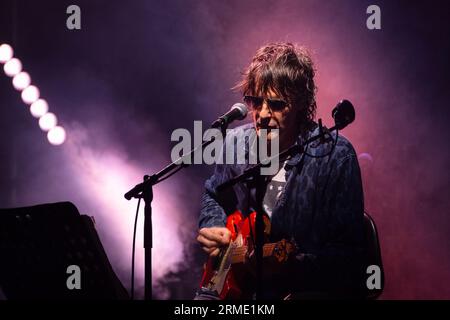 Jason Pierce (J Spaceman) of space rock band Spiritualized playing at Green Man Festival in Wales, UK, August 2023. Photo: Rob Watkins Stock Photo