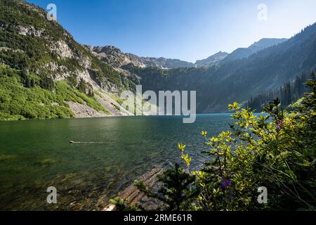 Rainy Lake in North Cascades National Park in Washington State. Stock Photo
