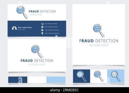 Fraud detection logo design with editable slogan. Branding book and business card template. Stock Vector