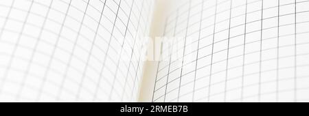 Empty blank sheet of maths paper on working table. Office stationery concept. Selective focus Stock Photo