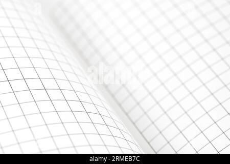 Empty blank sheet of maths paper on working table. Close up. Selective focus Stock Photo