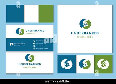 Underbanked logo design with editable slogan. Branding book and business card template. Stock Vector
