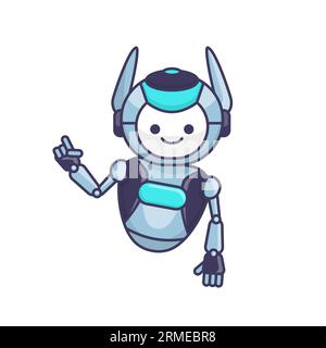 Robot character pose vector illustration. Robot mascot character Stock Vector