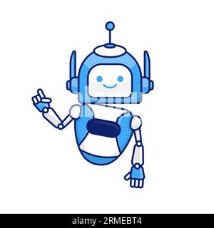 Robot character pose vector illustration. Robot mascot character Stock Vector