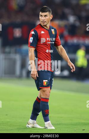 Rome, Italie. 27th Aug, 2023. Ruslan Malinovskyi of Genoa looks on during the Italian championship Serie A football match between SS Lazio and Genoa CFC on August 27, 2023 at Stadio Olimpico in Rome, Italy - Photo Federico Proietti/DPPI Credit: DPPI Media/Alamy Live News Stock Photo