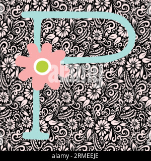 Alphabet Letter P, Alphabet Letter Design, Alphabet Letter illustration, Latter Art, lettering illustration, Alphabet Vector, Font Vector Stock Vector