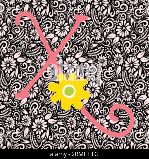 Alphabet Letter X, Alphabet Letter Design, Alphabet Letter illustration, Latter Art, lettering illustration, Alphabet Vector, Font Vector Stock Vector