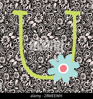 Alphabet Letter U, Alphabet Letter Design, Alphabet Letter illustration, Latter Art, lettering illustration, Alphabet Vector, Font Vector Stock Vector