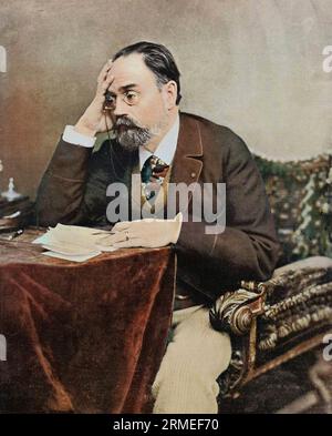 Emile Zola (1840-1902) -  French writer - photo after Henri Le Lieure Stock Photo