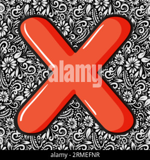 Alphabet Capital Letter X , Alphabet Letter Design, Alphabet Letter illustration, Latter Art, lettering illustration, Alphabet Vector, Font Vector Stock Vector