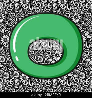 Alphabet Capital Letter O , Alphabet Letter Design, Alphabet Letter illustration, Latter Art, lettering illustration, Alphabet Vector, Font Vector Stock Vector