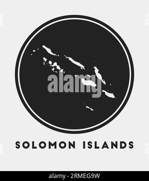 Solomon Islands icon. Round logo with country map and title. Stylish Solomon Islands badge with map. Vector illustration. Stock Vector