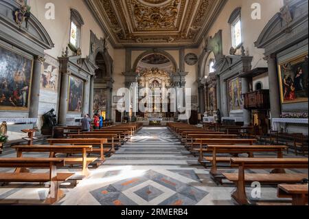 The 12th-century Basilica di San Marco on Piazza di San Marco in Florence in the Tuscany region of Italy.  The Church has a collection of oil painting Stock Photo