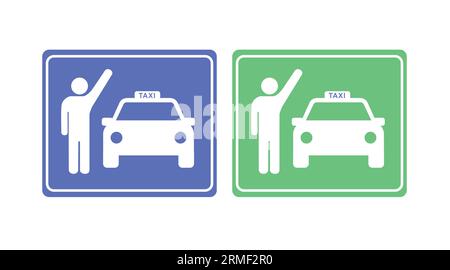 Taxi Sign. Vector isolated editable blue taxi sign or icon illustration Stock Vector