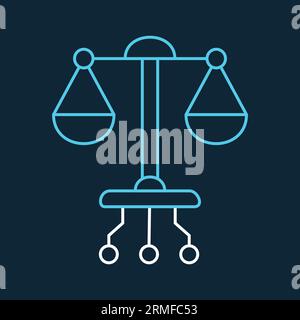 Responsible AI Icon Design: A Step towards a Fair and Just AI Future. Fair AI Icon: Promoting Fairness and Non-Discrimination in AI. Just AI Icon. Stock Vector