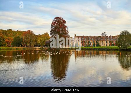 Scenic view of Abbaye des Vaux-de-Cernay, a Cistercian monastery in northern France, situated in Cernay-la-Ville, Yvelines, France Stock Photo