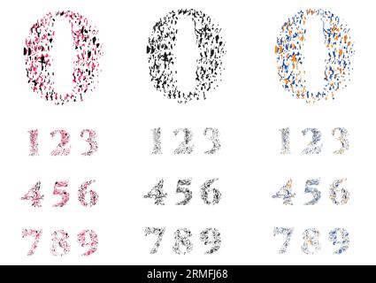 Grunge Numerical Numbers Design Stock Vector