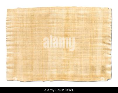 Old brown papyrus texture isolated on white background. Banner ...