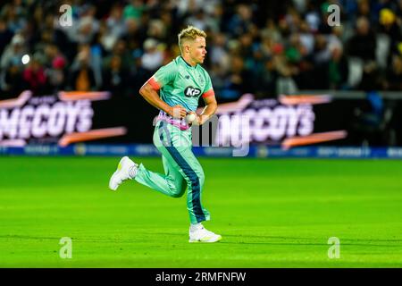 LONDON, UNITED KINGDOM. 27 August, 23. Sam Curran of Oval Invincibles during The Final - Oval Invincibles vs Manchester Originals at The Lord's Cricket Ground on Sunday, August 27, 2023 in LONDON ENGLAND.  Credit: Taka Wu/Alamy Live News Stock Photo