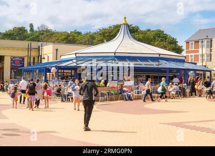 Marcos Cafe made famous in the Gavin and Stacey  series, Barry Island Wales UK. August 2023 Stock Photo