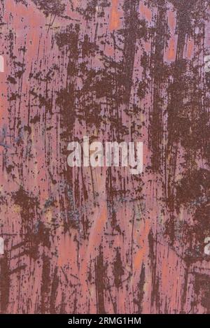 High-Res background in rusty metal and red paint. Copyspace available. Stock Photo