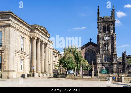 Macclesfield Town Hall Macclesfield and St Michael and All Angels Church Macclesfield Cheshire East England UK GB Europe Stock Photo